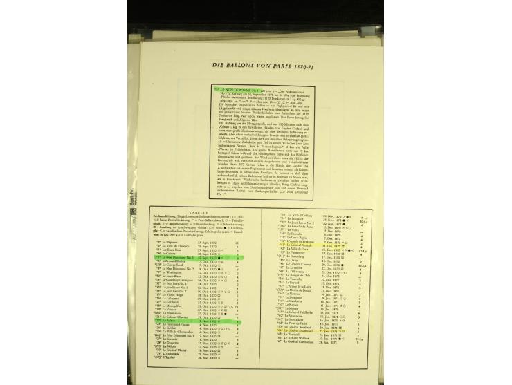 1870/1937, kleine Sammlung mit u.a. 2 Ballon Monte-Faltbriefen, Beute-Brief mit hds. Vermerk "Ballon Monte" als Feldpostbrief