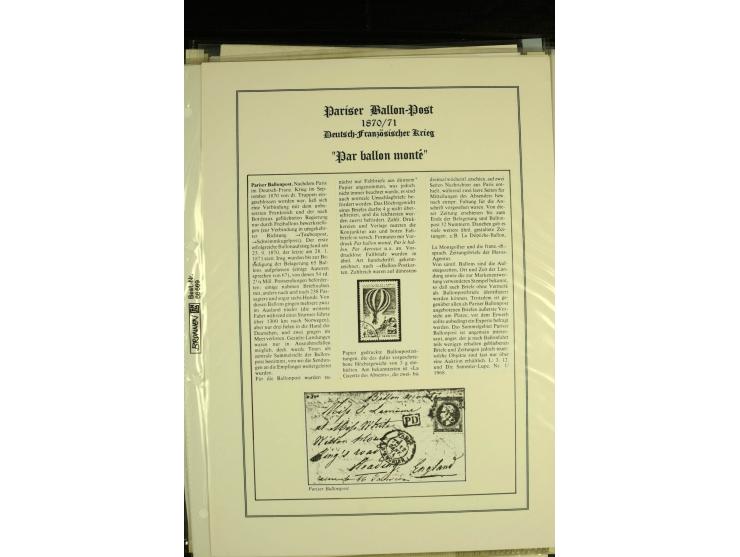 1870/1937, kleine Sammlung mit u.a. 2 Ballon Monte-Faltbriefen, Beute-Brief mit hds. Vermerk "Ballon Monte" als Feldpostbrief