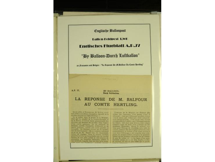 1870/1937, kleine Sammlung mit u.a. 2 Ballon Monte-Faltbriefen, Beute-Brief mit hds. Vermerk "Ballon Monte" als Feldpostbrief