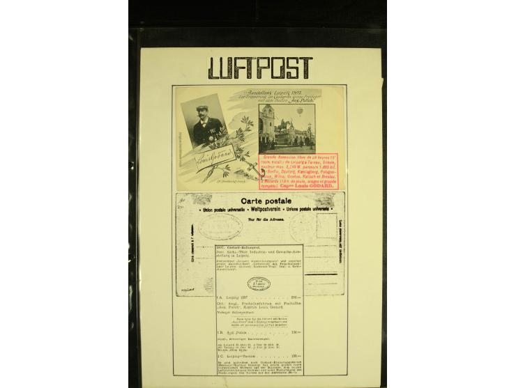 1870/1937, kleine Sammlung mit u.a. 2 Ballon Monte-Faltbriefen, Beute-Brief mit hds. Vermerk "Ballon Monte" als Feldpostbrief