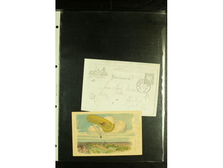 1870/1937, kleine Sammlung mit u.a. 2 Ballon Monte-Faltbriefen, Beute-Brief mit hds. Vermerk "Ballon Monte" als Feldpostbrief