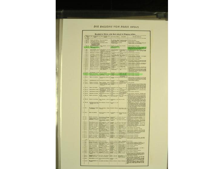 1870/1937, kleine Sammlung mit u.a. 2 Ballon Monte-Faltbriefen, Beute-Brief mit hds. Vermerk "Ballon Monte" als Feldpostbrief