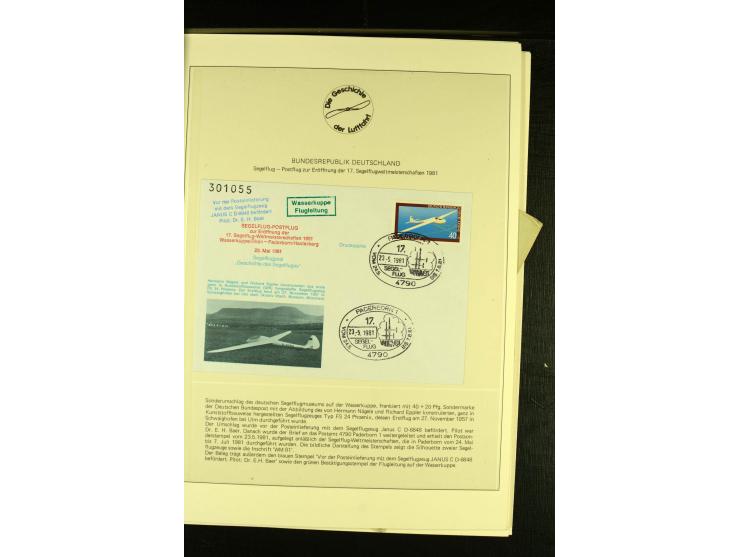 1910/82 (ca.), Partie Belege, dabei Fotos, Ansichtskarten, Segelflug-Olympia-Heft, Flug-Bescheinigung etc.