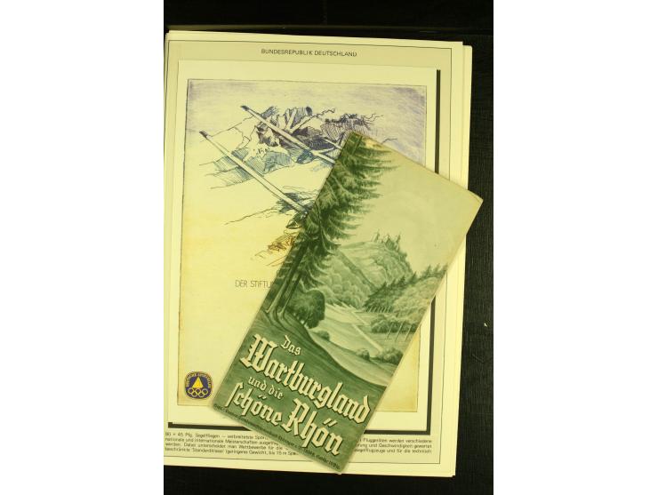 1910/82 (ca.), Partie Belege, dabei Fotos, Ansichtskarten, Segelflug-Olympia-Heft, Flug-Bescheinigung etc.