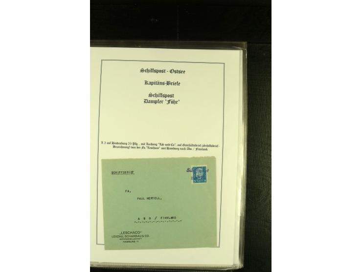 1905/1940, kleine Sammlung "Schiffspost Deutschland - Finnland" mit über 20 Briefen und Karten, am Anfang mit hds. Leitvermer