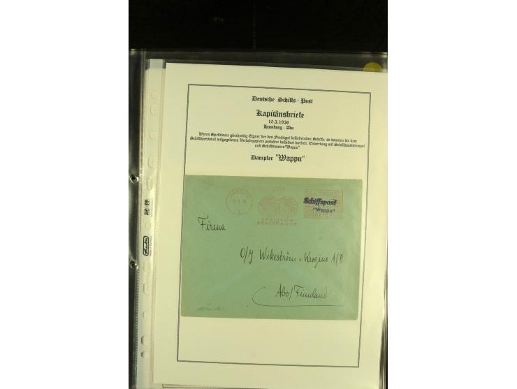 1905/1940, kleine Sammlung "Schiffspost Deutschland - Finnland" mit über 20 Briefen und Karten, am Anfang mit hds. Leitvermer