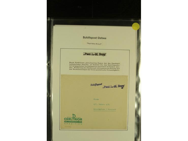 1905/1940, kleine Sammlung "Schiffspost Deutschland - Finnland" mit über 20 Briefen und Karten, am Anfang mit hds. Leitvermer