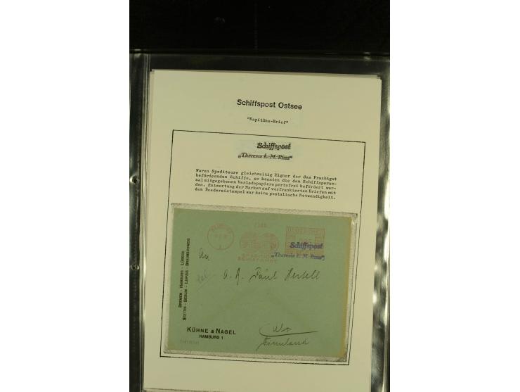 1905/1940, kleine Sammlung "Schiffspost Deutschland - Finnland" mit über 20 Briefen und Karten, am Anfang mit hds. Leitvermer