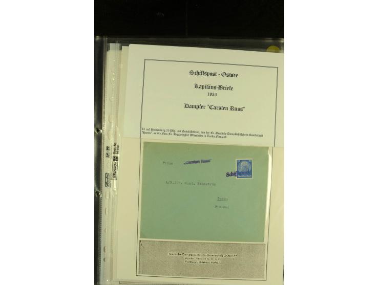 1905/1940, kleine Sammlung "Schiffspost Deutschland - Finnland" mit über 20 Briefen und Karten, am Anfang mit hds. Leitvermer