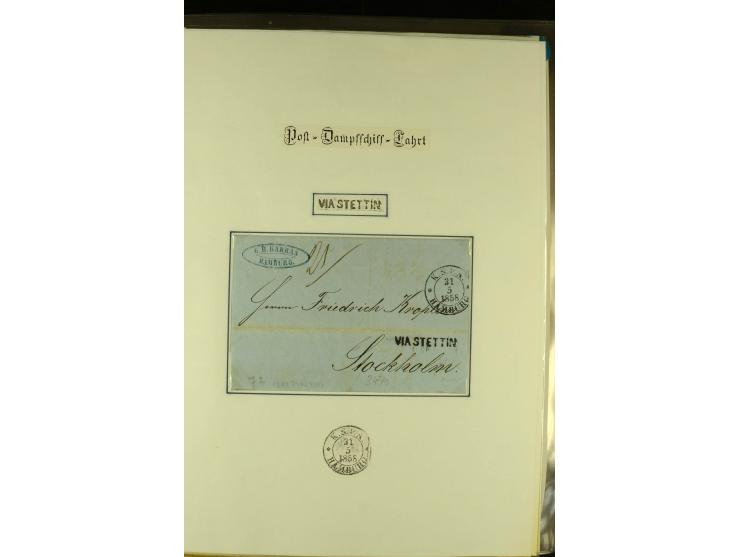 1812/1940 (ca.), umfangreiche Sammlung "Dampfschiffahrt auf der Ost- und Nordsee" mit ca. 240 Briefen und Karten, dabei frühe