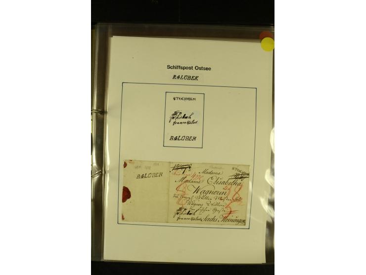 1812/1940 (ca.), umfangreiche Sammlung "Dampfschiffahrt auf der Ost- und Nordsee" mit ca. 240 Briefen und Karten, dabei frühe
