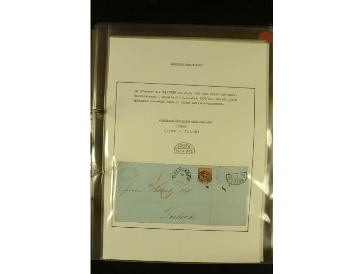 1812/1940 (ca.), umfangreiche Sammlung "Dampfschiffahrt auf der Ost- und Nordsee" mit ca. 240 Briefen und Karten, dabei frühe