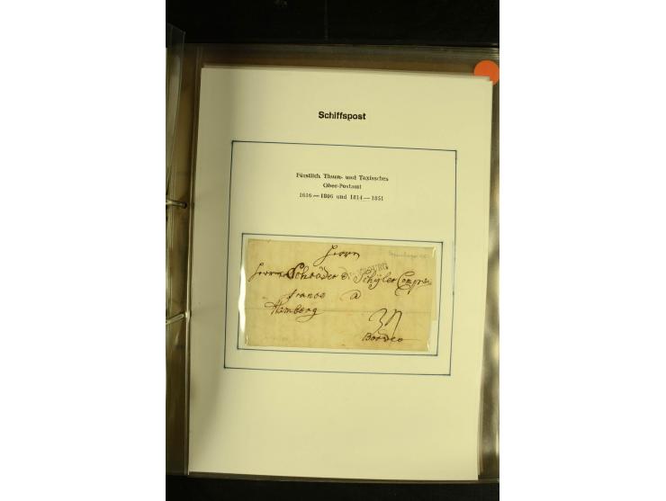 1812/1940 (ca.), umfangreiche Sammlung "Dampfschiffahrt auf der Ost- und Nordsee" mit ca. 240 Briefen und Karten, dabei frühe