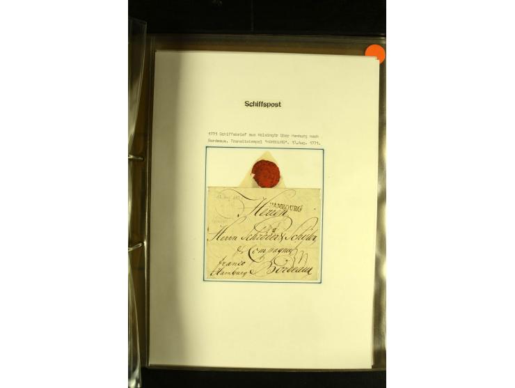 1812/1940 (ca.), umfangreiche Sammlung "Dampfschiffahrt auf der Ost- und Nordsee" mit ca. 240 Briefen und Karten, dabei frühe