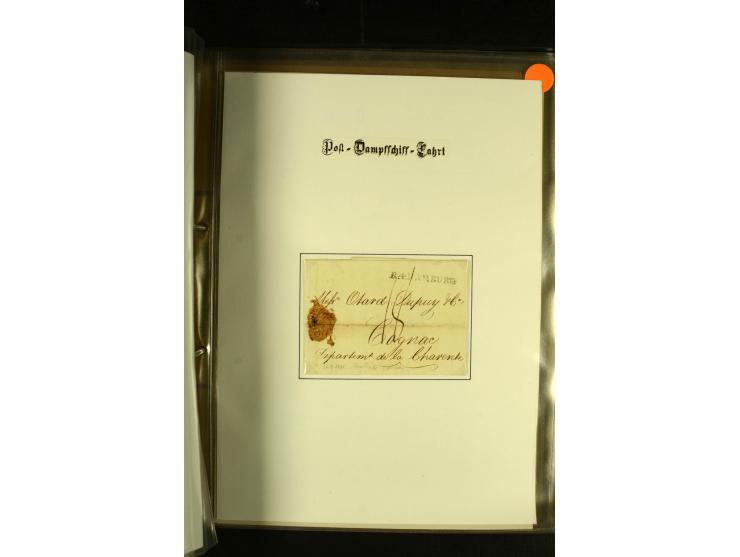 1812/1940 (ca.), umfangreiche Sammlung "Dampfschiffahrt auf der Ost- und Nordsee" mit ca. 240 Briefen und Karten, dabei frühe