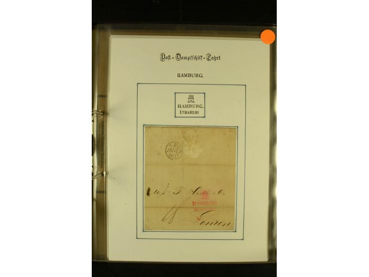 1812/1940 (ca.), umfangreiche Sammlung "Dampfschiffahrt auf der Ost- und Nordsee" mit ca. 240 Briefen und Karten, dabei frühe