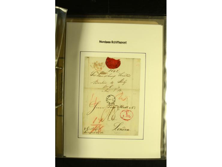 1812/1940 (ca.), umfangreiche Sammlung "Dampfschiffahrt auf der Ost- und Nordsee" mit ca. 240 Briefen und Karten, dabei frühe