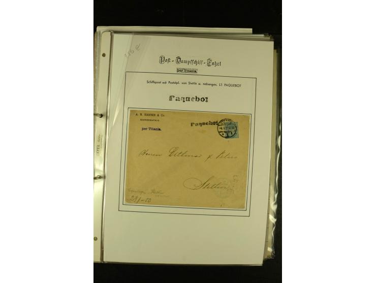 1812/1940 (ca.), umfangreiche Sammlung "Dampfschiffahrt auf der Ost- und Nordsee" mit ca. 240 Briefen und Karten, dabei frühe