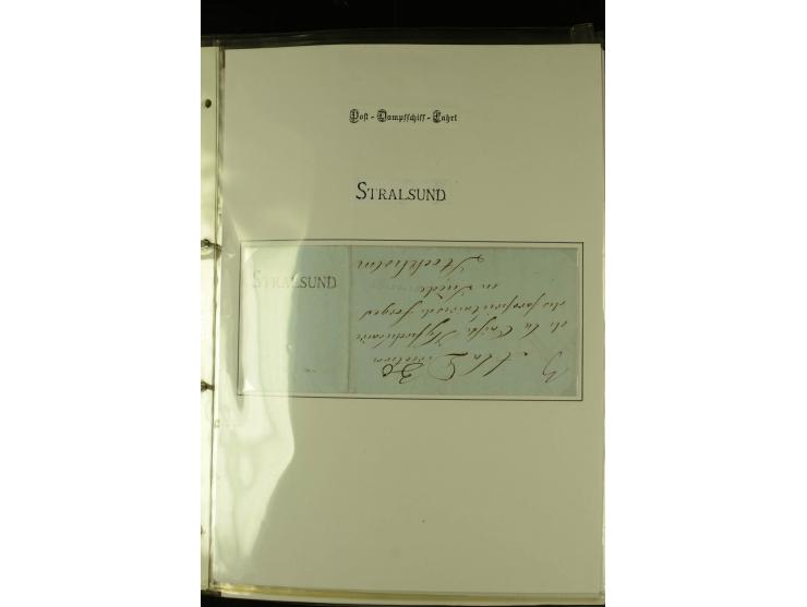 1812/1940 (ca.), umfangreiche Sammlung "Dampfschiffahrt auf der Ost- und Nordsee" mit ca. 240 Briefen und Karten, dabei frühe