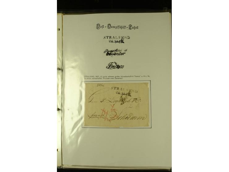 1812/1940 (ca.), umfangreiche Sammlung "Dampfschiffahrt auf der Ost- und Nordsee" mit ca. 240 Briefen und Karten, dabei frühe