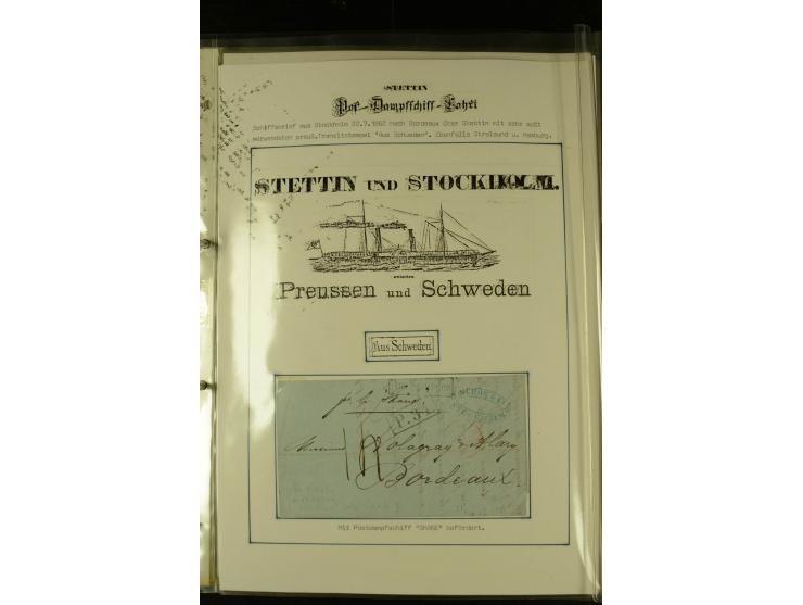 1812/1940 (ca.), umfangreiche Sammlung "Dampfschiffahrt auf der Ost- und Nordsee" mit ca. 240 Briefen und Karten, dabei frühe