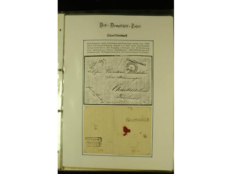 1812/1940 (ca.), umfangreiche Sammlung "Dampfschiffahrt auf der Ost- und Nordsee" mit ca. 240 Briefen und Karten, dabei frühe