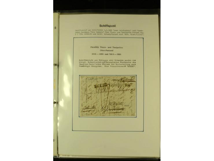 1812/1940 (ca.), umfangreiche Sammlung "Dampfschiffahrt auf der Ost- und Nordsee" mit ca. 240 Briefen und Karten, dabei frühe