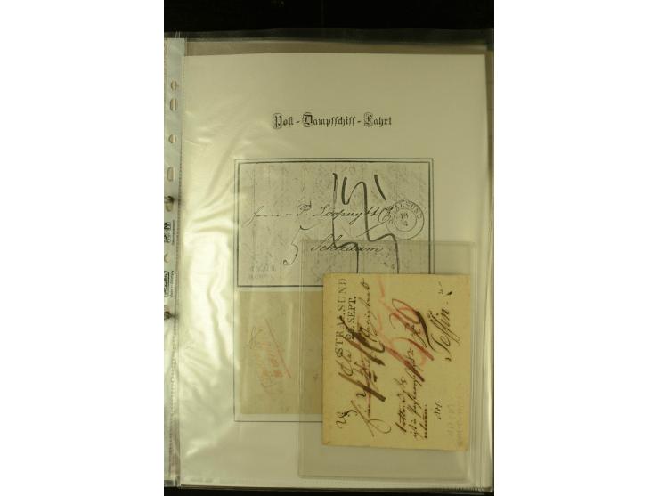 1812/1940 (ca.), umfangreiche Sammlung "Dampfschiffahrt auf der Ost- und Nordsee" mit ca. 240 Briefen und Karten, dabei frühe