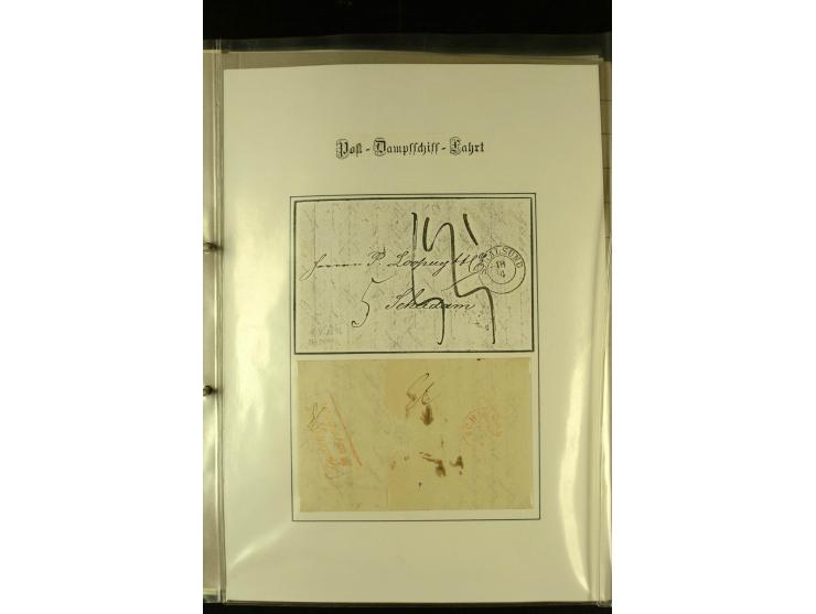 1812/1940 (ca.), umfangreiche Sammlung "Dampfschiffahrt auf der Ost- und Nordsee" mit ca. 240 Briefen und Karten, dabei frühe