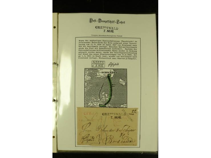 1812/1940 (ca.), umfangreiche Sammlung "Dampfschiffahrt auf der Ost- und Nordsee" mit ca. 240 Briefen und Karten, dabei frühe