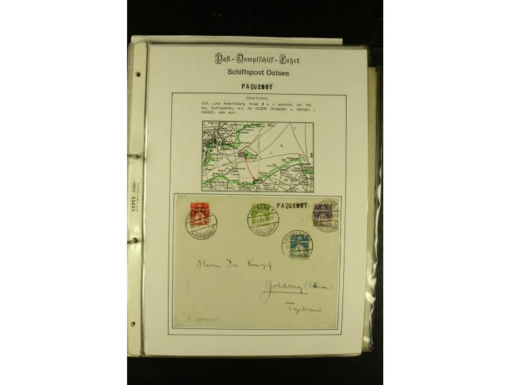 1812/1940 (ca.), umfangreiche Sammlung "Dampfschiffahrt auf der Ost- und Nordsee" mit ca. 240 Briefen und Karten, dabei frühe