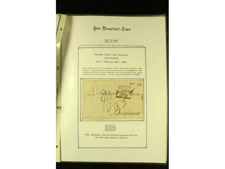 1812/1940 (ca.), umfangreiche Sammlung "Dampfschiffahrt auf der Ost- und Nordsee" mit ca. 240 Briefen und Karten, dabei frühe