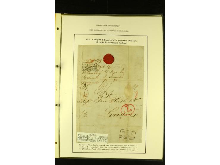 1812/1940 (ca.), umfangreiche Sammlung "Dampfschiffahrt auf der Ost- und Nordsee" mit ca. 240 Briefen und Karten, dabei frühe