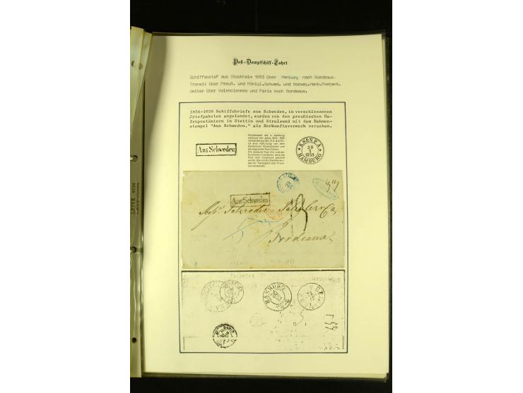 1812/1940 (ca.), umfangreiche Sammlung "Dampfschiffahrt auf der Ost- und Nordsee" mit ca. 240 Briefen und Karten, dabei frühe
