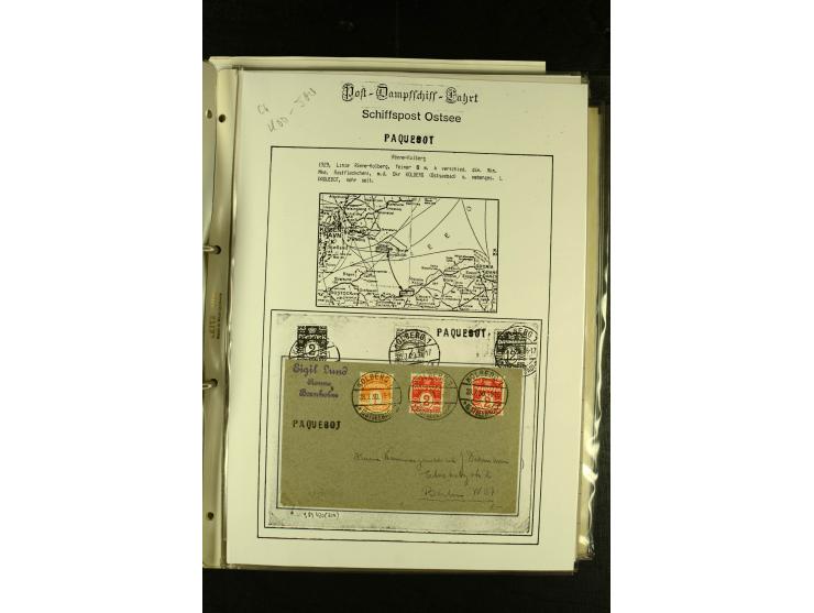 1812/1940 (ca.), umfangreiche Sammlung "Dampfschiffahrt auf der Ost- und Nordsee" mit ca. 240 Briefen und Karten, dabei frühe
