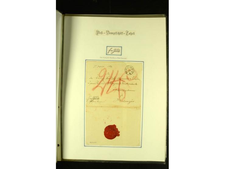 1812/1940 (ca.), umfangreiche Sammlung "Dampfschiffahrt auf der Ost- und Nordsee" mit ca. 240 Briefen und Karten, dabei frühe