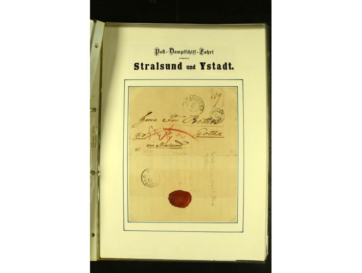1812/1940 (ca.), umfangreiche Sammlung "Dampfschiffahrt auf der Ost- und Nordsee" mit ca. 240 Briefen und Karten, dabei frühe