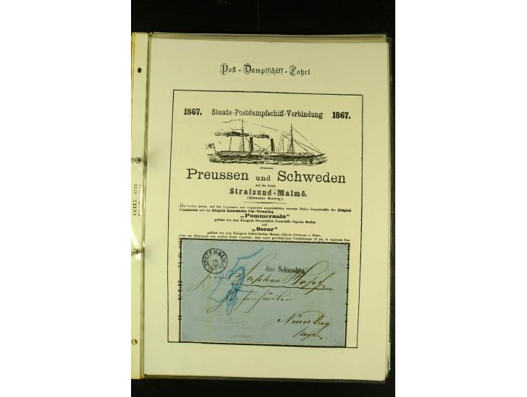 1812/1940 (ca.), umfangreiche Sammlung "Dampfschiffahrt auf der Ost- und Nordsee" mit ca. 240 Briefen und Karten, dabei frühe