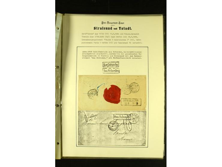 1812/1940 (ca.), umfangreiche Sammlung "Dampfschiffahrt auf der Ost- und Nordsee" mit ca. 240 Briefen und Karten, dabei frühe
