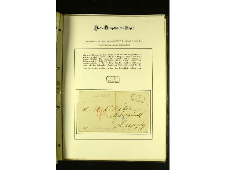 1812/1940 (ca.), umfangreiche Sammlung "Dampfschiffahrt auf der Ost- und Nordsee" mit ca. 240 Briefen und Karten, dabei frühe