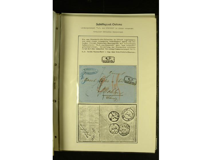 1812/1940 (ca.), umfangreiche Sammlung "Dampfschiffahrt auf der Ost- und Nordsee" mit ca. 240 Briefen und Karten, dabei frühe