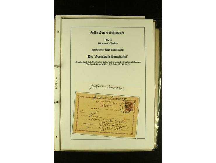 1812/1940 (ca.), umfangreiche Sammlung "Dampfschiffahrt auf der Ost- und Nordsee" mit ca. 240 Briefen und Karten, dabei frühe