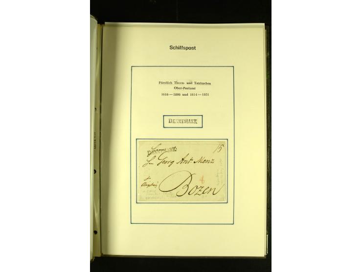 1812/1940 (ca.), umfangreiche Sammlung "Dampfschiffahrt auf der Ost- und Nordsee" mit ca. 240 Briefen und Karten, dabei frühe