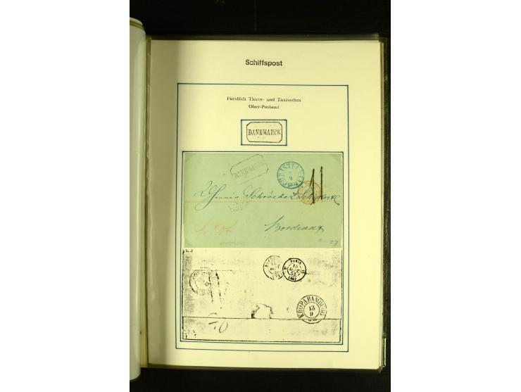 1812/1940 (ca.), umfangreiche Sammlung "Dampfschiffahrt auf der Ost- und Nordsee" mit ca. 240 Briefen und Karten, dabei frühe