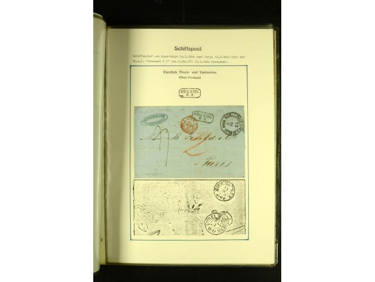 1812/1940 (ca.), umfangreiche Sammlung "Dampfschiffahrt auf der Ost- und Nordsee" mit ca. 240 Briefen und Karten, dabei frühe