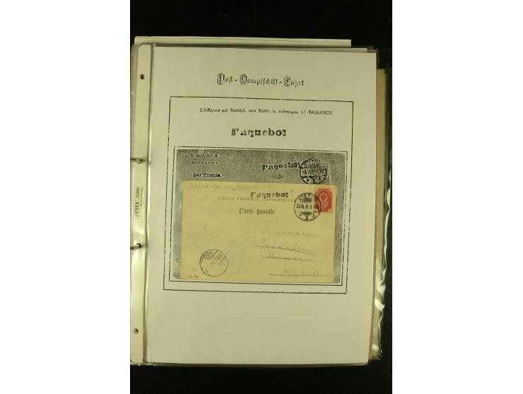 1812/1940 (ca.), umfangreiche Sammlung "Dampfschiffahrt auf der Ost- und Nordsee" mit ca. 240 Briefen und Karten, dabei frühe