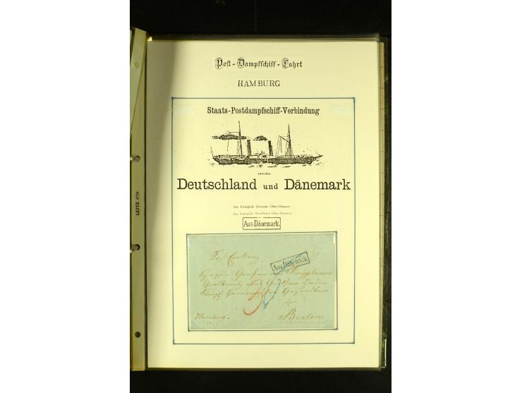 1812/1940 (ca.), umfangreiche Sammlung "Dampfschiffahrt auf der Ost- und Nordsee" mit ca. 240 Briefen und Karten, dabei frühe