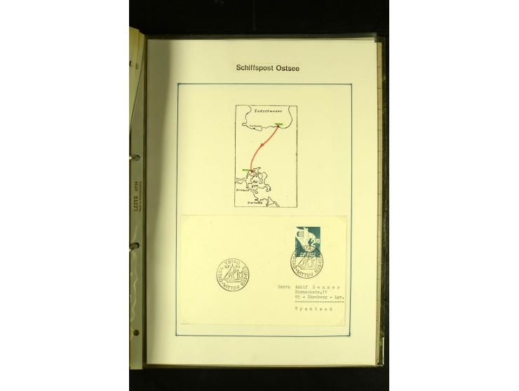 1812/1940 (ca.), umfangreiche Sammlung "Dampfschiffahrt auf der Ost- und Nordsee" mit ca. 240 Briefen und Karten, dabei frühe