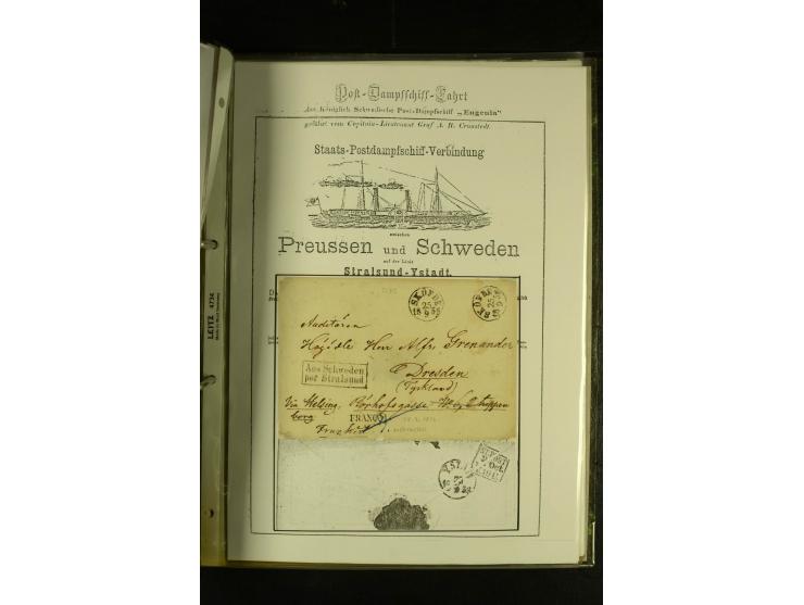 1812/1940 (ca.), umfangreiche Sammlung "Dampfschiffahrt auf der Ost- und Nordsee" mit ca. 240 Briefen und Karten, dabei frühe
