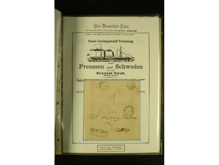 1812/1940 (ca.), umfangreiche Sammlung "Dampfschiffahrt auf der Ost- und Nordsee" mit ca. 240 Briefen und Karten, dabei frühe